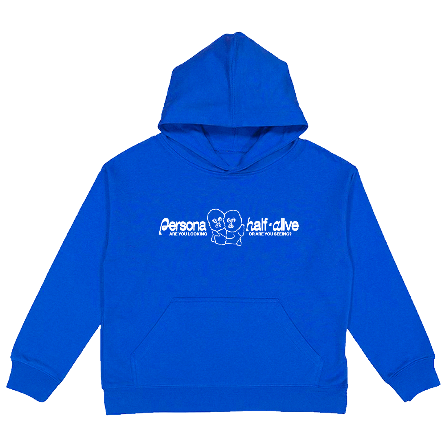 Half blue half red hoodie sale